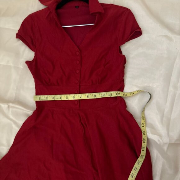 fit and flare midi red dress - Picture 7 of 9